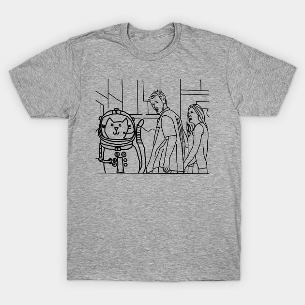 Distracted Boyfriend Memes With Sci Fi Astronaut Cat T-Shirt by ellenhenryart